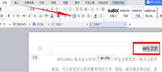 WPS文档如何编辑页眉页脚-小平平