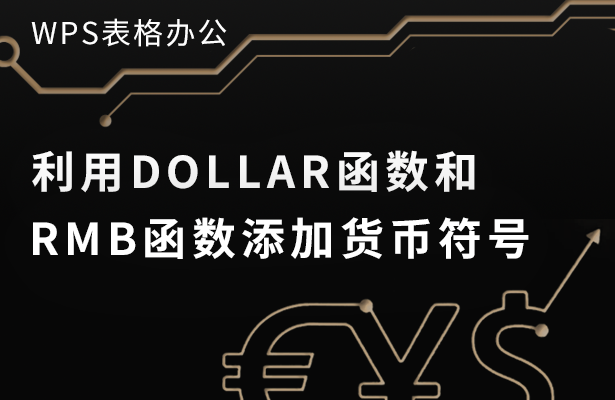 WPS表格办公—利用DOLLAR函数和RMB函数添加货币符号-小平平