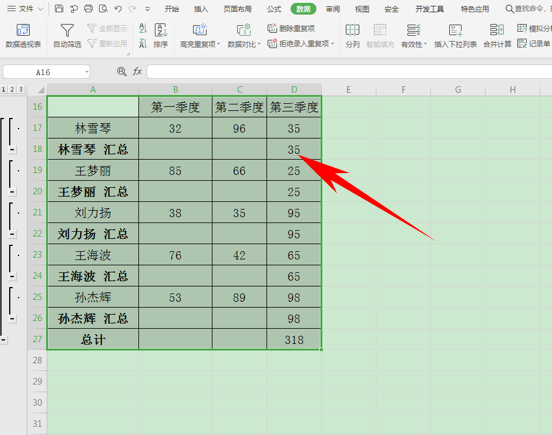 Excel表格技巧—表格中的数据瞬间分类汇总-小平平