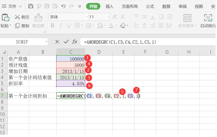 Excel表格技巧—如何用AMORDEGRC函数计算财务常用的折旧值-小平平